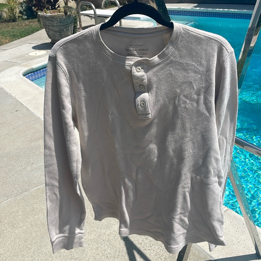 Beige Thermal Henley by Sonoma | Size M